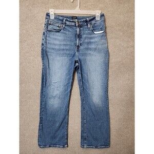 J Crew Curvy Flare Crop Jeans Womens 30 Blue Medium Wash Stretch